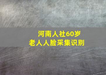 河南人社60岁老人人脸采集识别