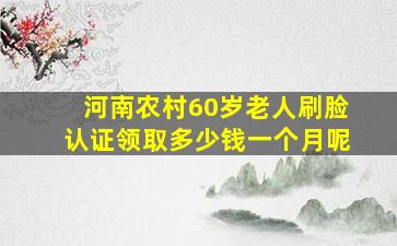 河南农村60岁老人刷脸认证领取多少钱一个月呢