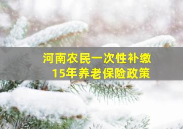 河南农民一次性补缴15年养老保险政策