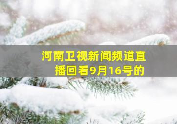 河南卫视新闻频道直播回看9月16号的