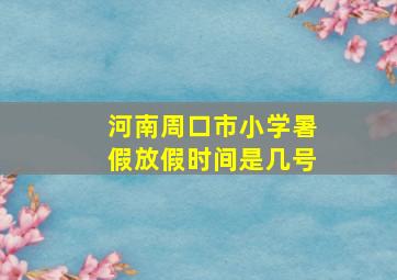 河南周口市小学暑假放假时间是几号