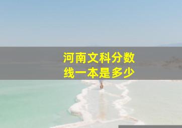 河南文科分数线一本是多少