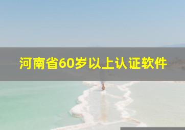 河南省60岁以上认证软件