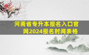 河南省专升本报名入口官网2024报名时间表格