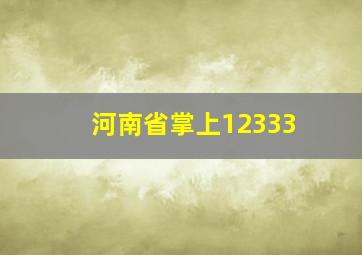 河南省掌上12333