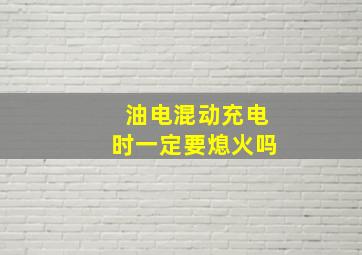 油电混动充电时一定要熄火吗