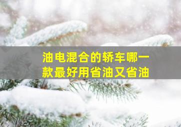 油电混合的轿车哪一款最好用省油又省油