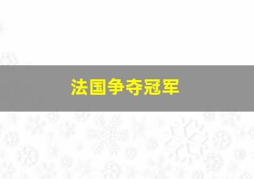 法国争夺冠军