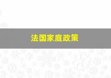 法国家庭政策