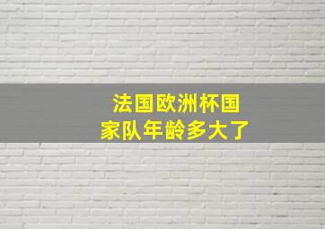 法国欧洲杯国家队年龄多大了