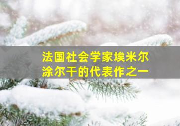 法国社会学家埃米尔涂尔干的代表作之一