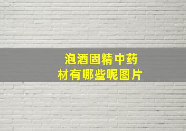 泡酒固精中药材有哪些呢图片