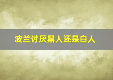 波兰讨厌黑人还是白人