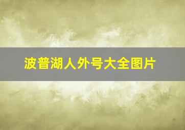 波普湖人外号大全图片