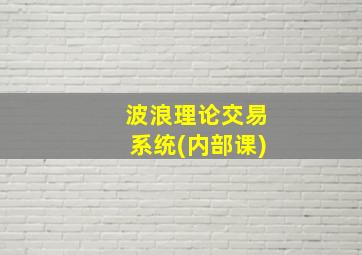 波浪理论交易系统(内部课)