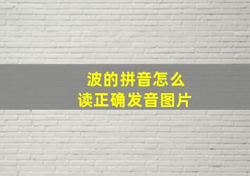 波的拼音怎么读正确发音图片