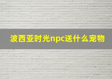 波西亚时光npc送什么宠物