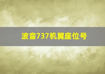 波音737机翼座位号