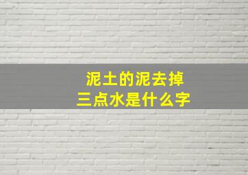 泥土的泥去掉三点水是什么字