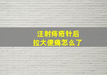 注射痔疮针后拉大便痛怎么了