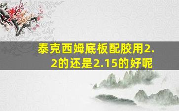 泰克西姆底板配胶用2.2的还是2.15的好呢