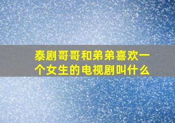 泰剧哥哥和弟弟喜欢一个女生的电视剧叫什么