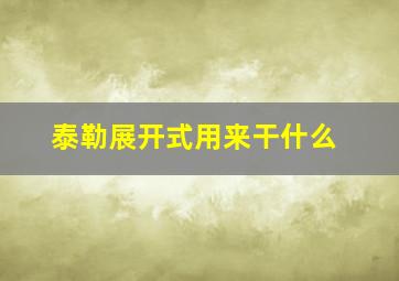 泰勒展开式用来干什么