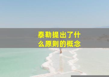 泰勒提出了什么原则的概念