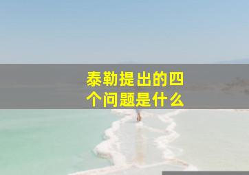 泰勒提出的四个问题是什么