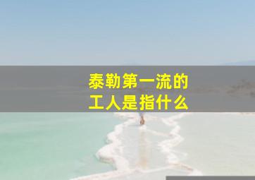 泰勒第一流的工人是指什么