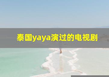 泰国yaya演过的电视剧