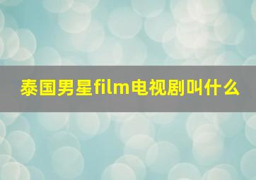 泰国男星film电视剧叫什么