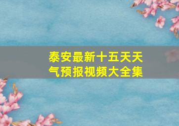 泰安最新十五天天气预报视频大全集