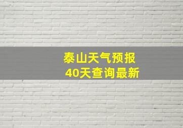 泰山天气预报40天查询最新