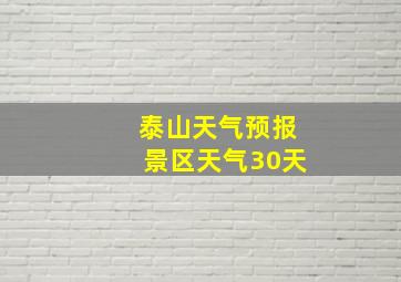 泰山天气预报景区天气30天