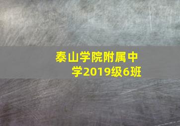 泰山学院附属中学2019级6班