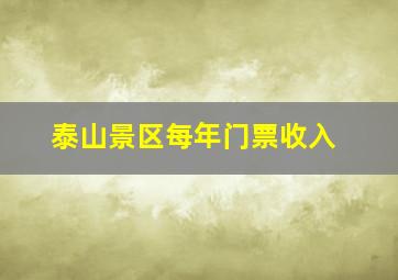 泰山景区每年门票收入