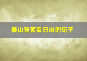 泰山登顶看日出的句子