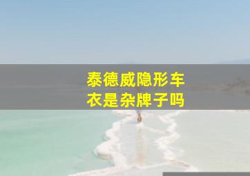 泰德威隐形车衣是杂牌子吗