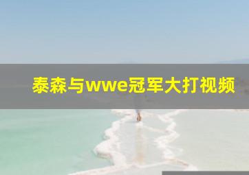 泰森与wwe冠军大打视频