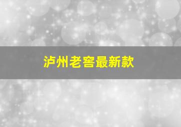 泸州老窖最新款