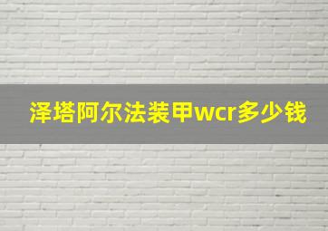 泽塔阿尔法装甲wcr多少钱