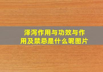 泽泻作用与功效与作用及禁忌是什么呢图片