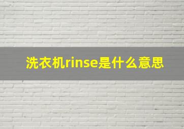 洗衣机rinse是什么意思