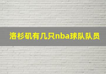 洛杉矶有几只nba球队队员