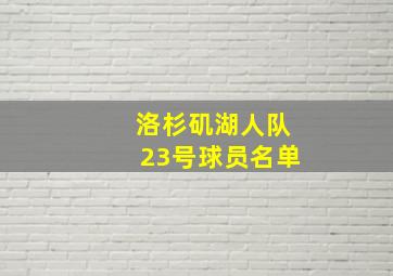 洛杉矶湖人队23号球员名单