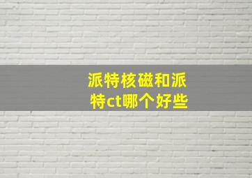 派特核磁和派特ct哪个好些