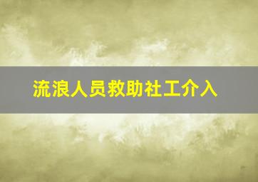 流浪人员救助社工介入