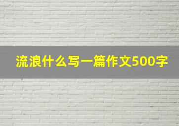 流浪什么写一篇作文500字