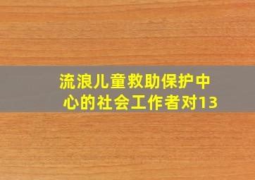 流浪儿童救助保护中心的社会工作者对13